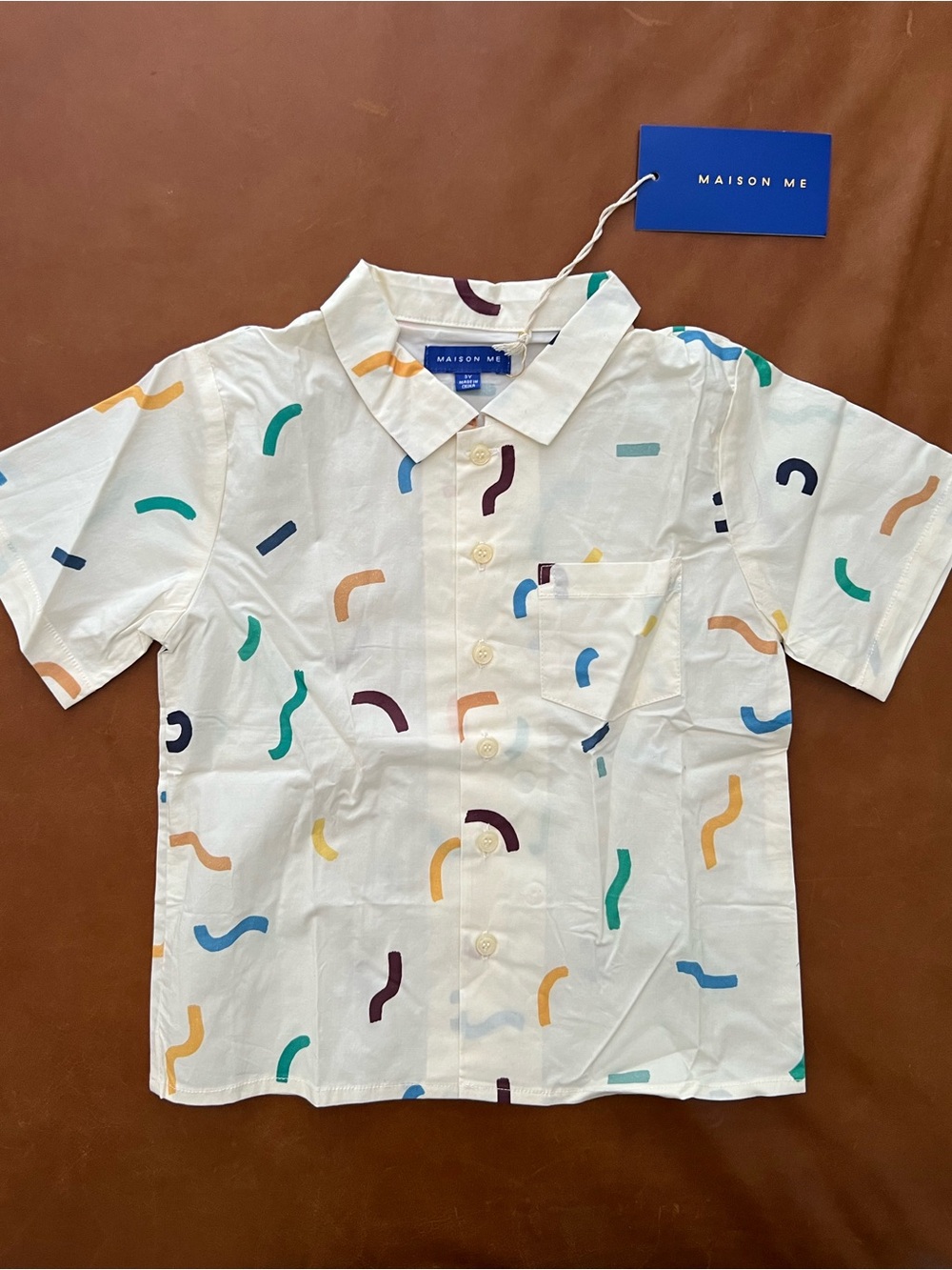 MAISON ME Noodle Doodle Short Sleeve Shirt, 3 years - NEW